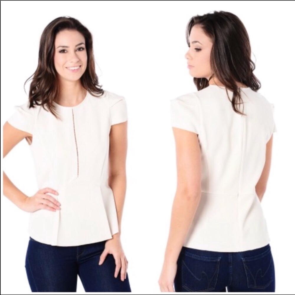 REBECCA TAYLOR CREAM TOP SIZE 2